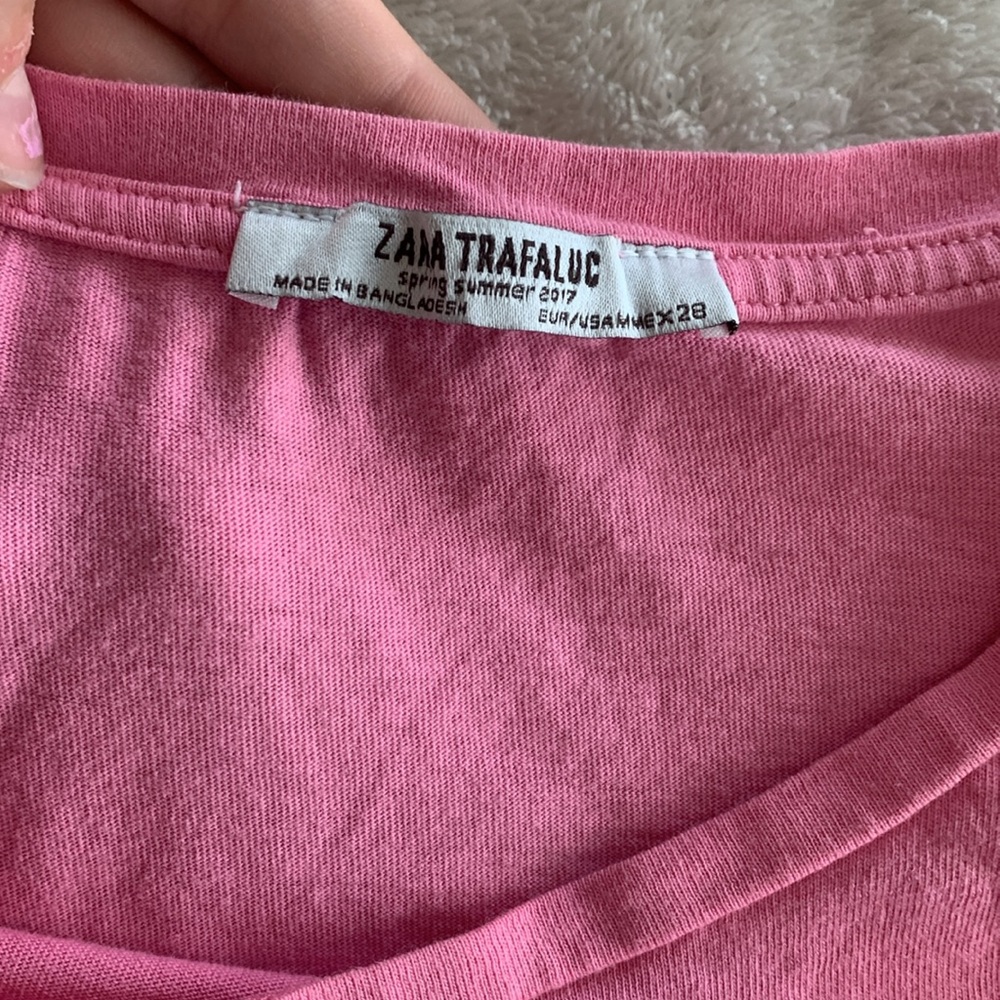 Zara Pink Short Sleeve T Shirt Women’s Small - Picture 3 of 5